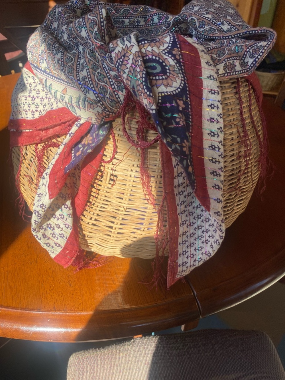 Fringed Multicolor Paisley Scarf